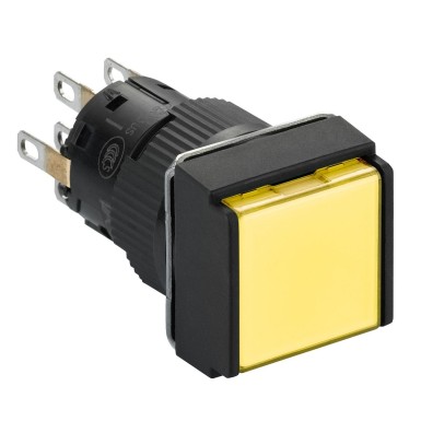 XB6ECF5B2P - Illuminated monolithic push button, Harmony XB6E, square yellow pushbutton ? 16 flush pushtorelease - Schneider Electric - Illuminated monolithic push button, Harmony XB6E, square yellow pushbutton ? 16 flush pushtorelease - Schneider Electric - 0