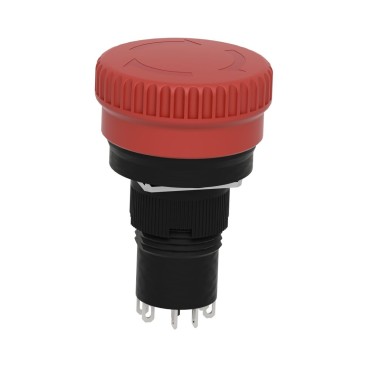 XB6ETN521P - Complete non illuminated mushroom head push button, Harmony XB6E, 16mm, red pushbutton 32 mm, trigger turn/pull to release, 2NC - Schneider Electric - Complete non illuminated mushroom head push button, Harmony XB6E, 16mm, red pushbutton 32 mm, trigger turn/pull to release, 2NC - Schneider Electric - 1