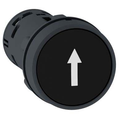 XB7NA21341 - Push button, Harmony XB7, round black flush, 22mm, spring return, 1NO, white marked up arrow - Schneider Electric - Push button, Harmony XB7, round black flush, 22mm, spring return, 1NO, white marked up arrow - Schneider Electric - 0