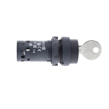 XB7NG33 - Harmony XB7, Monolithic key switch selector, plastic, black, ?22, key n°455, 3 positions, stay put, - Schneider Electric - Harmony XB7, Monolithic key switch selector, plastic, black, ?22, key n°455, 3 positions, stay put, - Schneider Electric - 4