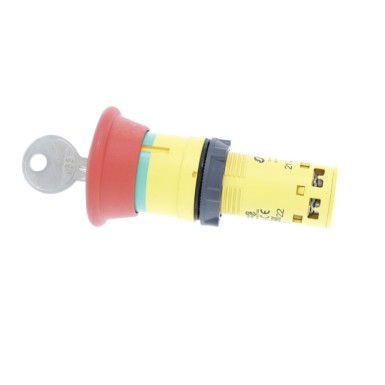 XB7NS9444 - Harmony XB7, Monolithic emergency stop, plastic, red mushroom ?40, ?22, latching key release, 2 NC - Schneider Electric - Harmony XB7, Monolithic emergency stop, plastic, red mushroom ?40, ?22, latching key release, 2 NC - Schneider Electric - 1