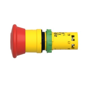 XB7NT842 - Emergency stop push button, Harmony XB7, ?22 mm, red mushroom ? 40 mm, trigger latching pull 1NC - Schneider Electric - Emergency stop push button, Harmony XB7, ?22 mm, red mushroom ? 40 mm, trigger latching pull 1NC - Schneider Electric - 3