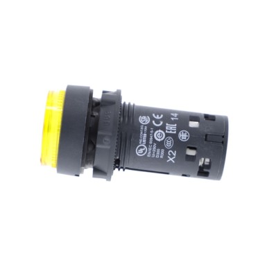 XB7NW38B1 - Monolithic illuminated push button, Harmony XB7, plastic, yellow, 22mm, integral LED, spring return, 24V AC DC, 1NO - Schneider Electric - Monolithic illuminated push button, Harmony XB7, plastic, yellow, 22mm, integral LED, spring return, 24V AC DC, 1NO - Schneider Electric - 1