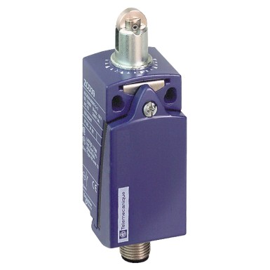 XCKD2102M12 - Limit switch, Limit switches XC Standard, XCKD, steel roller plunger, 1NC+1 NO, snap, M12 - Schneider Electric - Limit switch, Limit switches XC Standard, XCKD, steel roller plunger, 1NC+1 NO, snap, M12 - Schneider Electric - 0