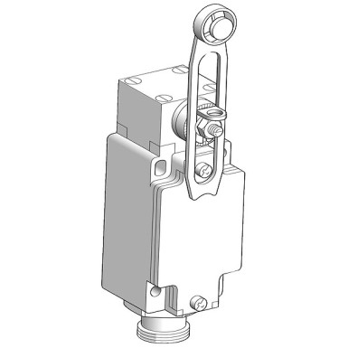 XCKJ10541A - Telemecanique - Limit switch, XC Standard, XCKJ, thermoplastic plastic roller lever var. length, 1NC+1 NO, snap, 7/8