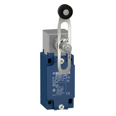 XCKJ10541D - Telemecanique - Limit switch, XC Standard, XCKJ, thermoplastic plastic roller lever var. length, 1NC+1 NO, snap, M12