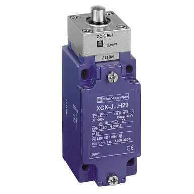 XCKJ161H29C - Telemecanique - Limit switch, XC Standard, XCKJ, metal end plunger, 1NC+1 NO, snap action, M20