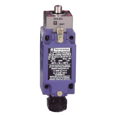 XCKJ3961H29EX - Limit switch, Limit switches XC Standard, XCKJ, plunger, 2NC + NO, ATEX/IECEx - Schneider Electric - Limit switch, Limit switches XC Standard, XCKJ, plunger, 2NC + NO, ATEX/IECEx - Schneider Electric - 0