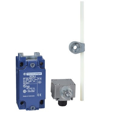 XCKJ50559 - Telemecanique - Limit switch, XC Standard, XCKJ, thermoplastic round rod lever 6 mm, 1NC+1 NO, slow, Pg13