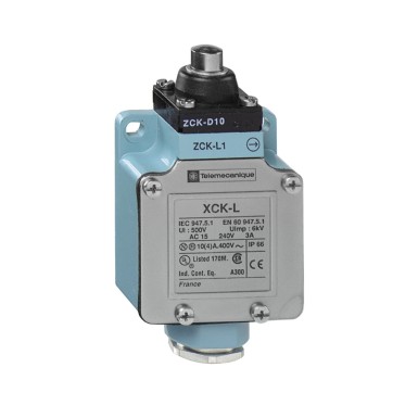 XCKL110H7 - Limit switch, Limit switches XC Standard, XCKL, metal end plunger, 1NC+1 NO, snap action, 1/2NPT - Schneider Electric - Limit switch, Limit switches XC Standard, XCKL, metal end plunger, 1NC+1 NO, snap action, 1/2NPT - Schneider Electric - 0