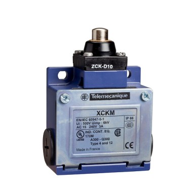 XCKM101H7 - Telemecanique - Limit switch, Limit switches XC Standard, assembly, 1 nc + 1 NO, 1/2