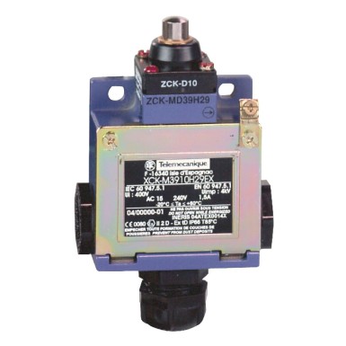 XCKM3910H29EX - Limit switch, Limit switches XC Standard, XCKM, plunger, 2NC + NO, ATEX/IECEx - Schneider Electric - Limit switch, Limit switches XC Standard, XCKM, plunger, 2NC + NO, ATEX/IECEx - Schneider Electric - 0