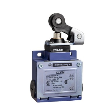 XCKM521 - Telemecanique - Limit switch, Limit switches XC Standard, XCKM, thermoplastic roller lever plunger, 1NC+1 NO, slow, Pg11