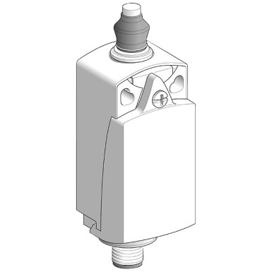 XCKP2111M12 - Telemecanique - Limit switch, Limit switches XC Standard, XCKP, metal end plunger with nitrile boot, 1NC+1 NO, snap, M12