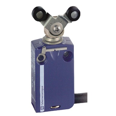 XCMD2171L1 - Telemecanique - Limit switch, Limit switches XC Standard, XCMD, forked arm with rollers 1 track, 1NC+1 NO, snap, 1 m