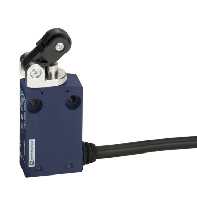 XCMN2121T05 - Telemecanique - Limit switch, Limit switches XC Standard, XCMN, thermoplastic plastic roller lever plung. Hor, 1NC+1 NO, snap, 1 m