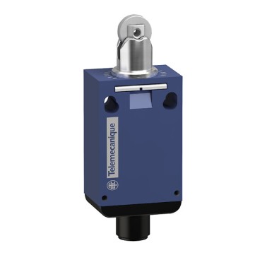 XCMV2502M12 - Telemecanique - Limit switch, Limit switches XC Standard, XCMD, steel roller plunger, 1NC+1 NO, slow, M12