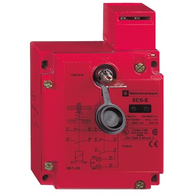 XCSE5313 - Safety switch, Telemecanique Safety switches XCS, metal XCSE, 1NC+2 NO, slow break, 2 entries tapped 1/2" NPT, 24 V - Schneider Electric - Safety switch, Telemecanique Safety switches XCS, metal XCSE, 1NC+2 NO, slow break, 2 entries tapped 1/2" NPT, 24 V - Schneider Electric - 0