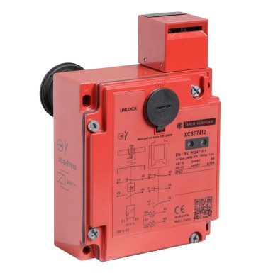 XCSE7412 - Safety switch, Telemecanique Safety switches XCS, metal 2NC + 1 NO, slow break, 2 entries tapped M20, 24 V - Schneider Electric - Safety switch, Telemecanique Safety switches XCS, metal 2NC + 1 NO, slow break, 2 entries tapped M20, 24 V - Schneider Electric - 0