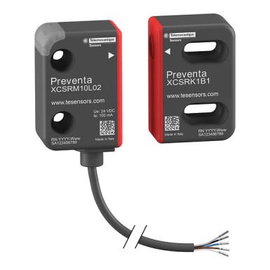 XCSRM10L02 - Telemecanique - Miniature Safety RFID switch, unique pairing, single model, 5-pin, 2m cable