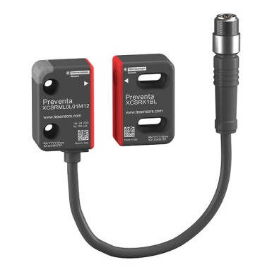XCSRML0L01M12 - Telemecanique - Miniature Safety RFID switch, generic coded, single model, 100mm cable + 5-pin M12 connector