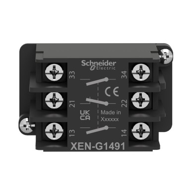 XENG1491 - Harmony XAC, Single contact block, spring return, single speed, spring return, front mounting, 2 NO - Schneider Electric - Harmony XAC, Single contact block, spring return, single speed, spring return, front mounting, 2 NO - Schneider Electric - 4