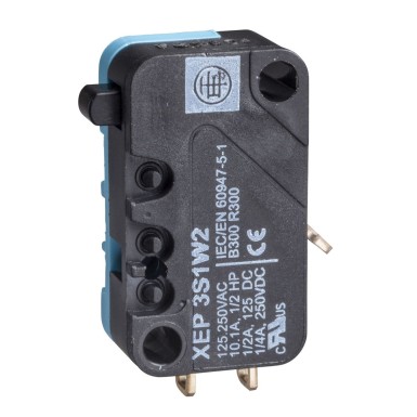 XEP3S1W2 - Microswitch, Limit switches XC Standard, miniature limit switch, flat plunger, solder tags - Schneider Electric - Microswitch, Limit switches XC Standard, miniature limit switch, flat plunger, solder tags - Schneider Electric - 0