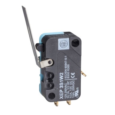 XEP3S1W2B524 - Microswitch, Limit switches XC Standard, miniature limit switch, flat lever, solder tags - Schneider Electric - Microswitch, Limit switches XC Standard, miniature limit switch, flat lever, solder tags - Schneider Electric - 0