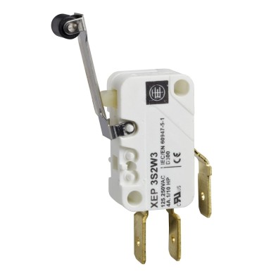 XEP3S1W2B529 - Microswitch, Limit switches XC Standard, miniature limit switch, roller lever, solder tags - Schneider Electric - Microswitch, Limit switches XC Standard, miniature limit switch, roller lever, solder tags - Schneider Electric - 0