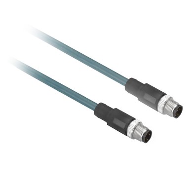 XGSZ12E1210 - Telemecanique - Ethernet copper cable, Radio frequency identification XG, M12/M12 D coded, 10 m