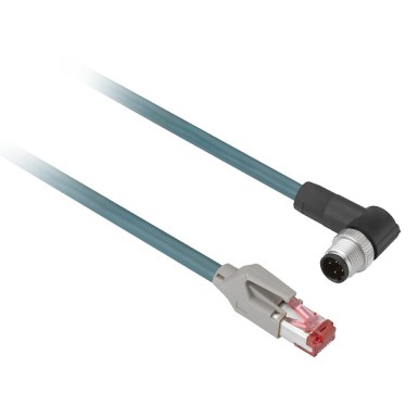 XGSZ22E4510 - Telemecanique - Ethernet copper cable, Radio frequency identification XG, Jumper M12/RJ45 straight/elbowed shielded 10 m