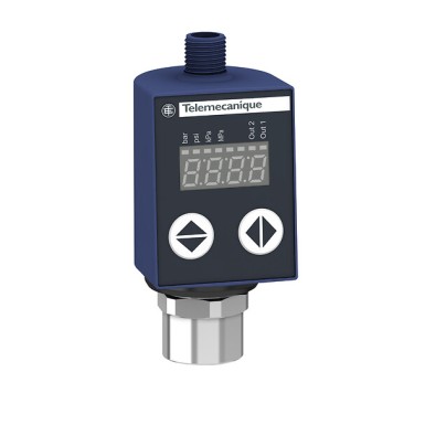 XMLR001G2P05 - Telemecanique - Electronic pressure sensors, Pressure sensors XM, XMLR 1 bar, G 1/4, 24 VDC, 2xPNP, M12