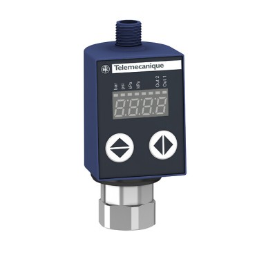 XMLR160M2P09 - Telemecanique - Electronic pressure sensors, Pressure sensors XM, XMLR 160 bar, SAE 7/16 20UNF 2 B, 24 VDC, 2xPNP, M12