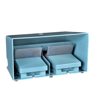 XPEM5110D - Harmony XPE, Double foot switch, metal, blue, with cover, trigger mechanism, 1 step, 2 contacts 2 NO+NC, IP66 - Schneider Electric - Harmony XPE, Double foot switch, metal, blue, with cover, trigger mechanism, 1 step, 2 contacts 2 NO+NC, IP66 - Schneider Electric - 0