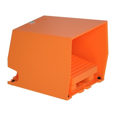 XPER310 - Harmony XPE, Single foot switch, metal, orange, with cover, 1 step, 1 contact 1 NC+NO, IP66 - Schneider Electric - Harmony XPE, Single foot switch, metal, orange, with cover, 1 step, 1 contact 1 NC+NO, IP66 - Schneider Electric - 0