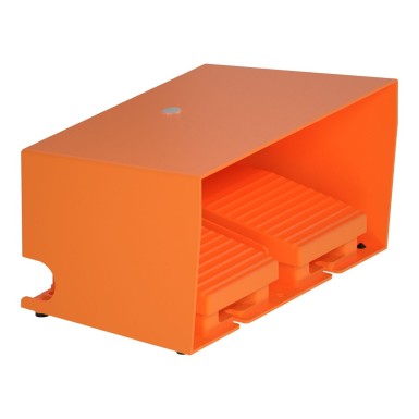 XPER3100D - Harmony XPE, Double foot switch, metal, orange, with cover, 1 step, 2 contacts 1 NO+NC, IP66 - Schneider Electric - Harmony XPE, Double foot switch, metal, orange, with cover, 1 step, 2 contacts 1 NO+NC, IP66 - Schneider Electric - 0