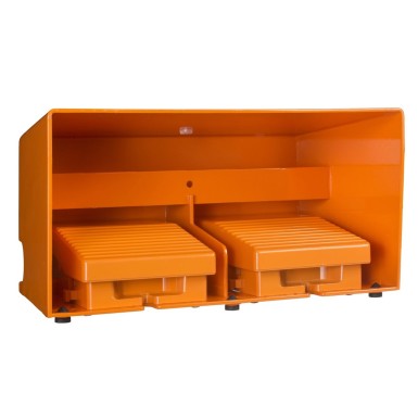 XPER3110D - Harmony XPE, Double foot switch, metal, orange, with cover, 1 step, 2 contacts 2 NO+NC, IP66 - Schneider Electric - Harmony XPE, Double foot switch, metal, orange, with cover, 1 step, 2 contacts 2 NO+NC, IP66 - Schneider Electric - 0