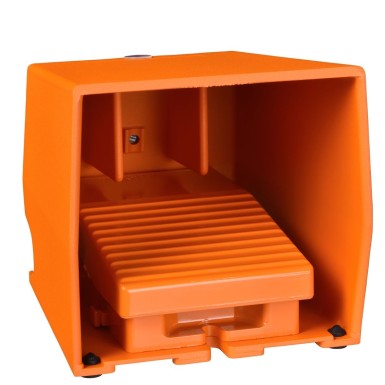 XPER611 - Harmony XPE, Single foot switch, metal, orange, with cover, 2 steps, 2 contacts 1 NC+NO, IP66 - Schneider Electric - Harmony XPE, Single foot switch, metal, orange, with cover, 2 steps, 2 contacts 1 NC+NO, IP66 - Schneider Electric - 0