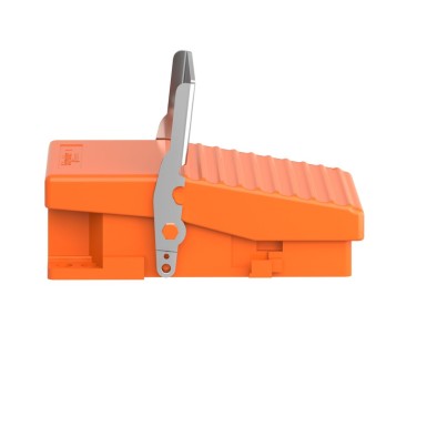 XPER810 - Single foot switch, Harmony XPE, metal, orange, without cover, trigger mechanism, 1 step, 1 contact 1NC+NO, IP66 - Schneider Electric - Single foot switch, Harmony XPE, metal, orange, without cover, trigger mechanism, 1 step, 1 contact 1NC+NO, IP66 - Schneider Electric - 5