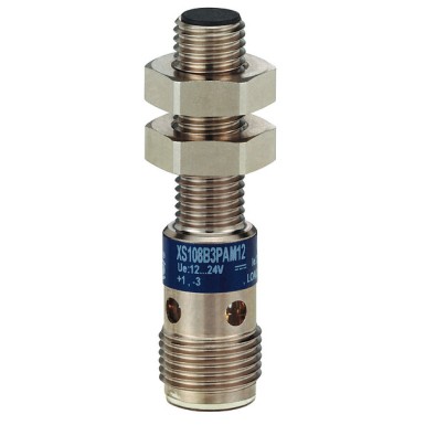 XS108B3PAM12TF - Telemecanique - Inductive sensor XS1 M8, L45mm, stainless, Sn2.5mm, 12..24VDC, M12