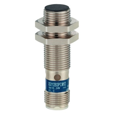 XS112B3NAM12 - Inductive sensor XS1 M12, L50mm, brass, Sn4mm, 12..24VDC, M12 - Schneider Electric - Inductive sensor XS1 M12, L50mm, brass, Sn4mm, 12..24VDC, M12 - Schneider Electric - 0