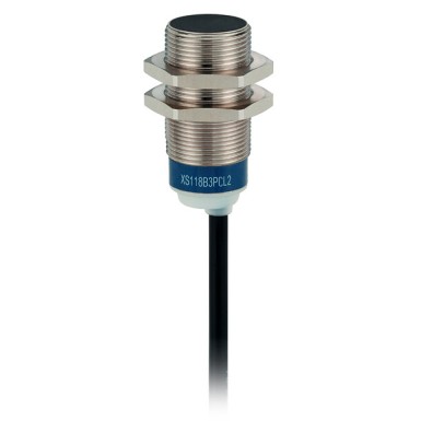 XS118B3PCL2 - Telemecanique - Inductive sensor XS1 M18, PNP NO+NC, Flush, Sn8mm, 12..24VDC, cable 2 m