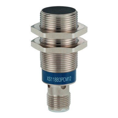 XS118B3PCM12TF - Telemecanique - Inductive sensor XS1 M18, PNP NO+NC, Flush, Sn8mm, 12..24VDC, M12