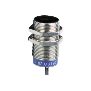 XS1M30AB120 - Inductive proximity sensors XS, inductive sensor XS1 M30, L50mm, brass, Sn10mm, 12...24 VDC, cable 2 m - Schneider Electric - Inductive proximity sensors XS, inductive sensor XS1 M30, L50mm, brass, Sn10mm, 12...24 VDC, cable 2 m - Schneider Electric - 0