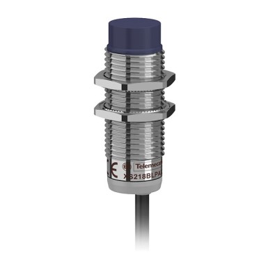 XS218BLNAL2C - Telemecanique - Inductive sensor XS2 M18, L53mm, brass, Sn8mm, 12..24VDC, cable 2m