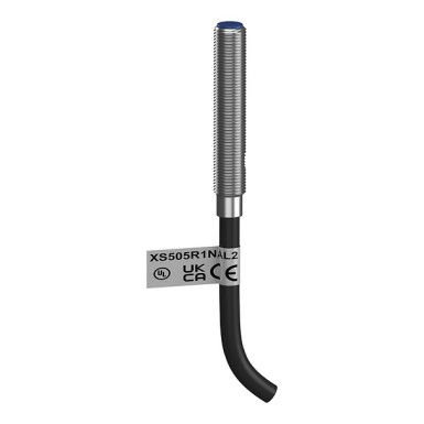 XS505R1NAL2 - Telemecanique - Miniature inductive sensor, M5, L31mm, stainless, Sn0.8mm, cable 2m