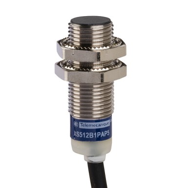 XS512B1PAP5 - Telemecanique - Inductive proximity sensors XS, inductive sensor XS5 M12, L37mm, brass, Sn2mm, 12...24 VDC, cable 5 m