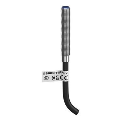 XS605R1PAL2 - Telemecanique - Miniature inductive sensor, M5, L31mm, stainless, Sn1.5mm, cable 2m