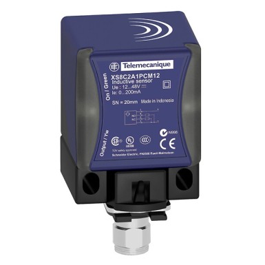 XS8C2A4NCM12 - Telemecanique - Inductive proximity sensors XS, inductive sensor XS8 40x40x70, PBT, Sn40 mm, 12...48 VDC, M12