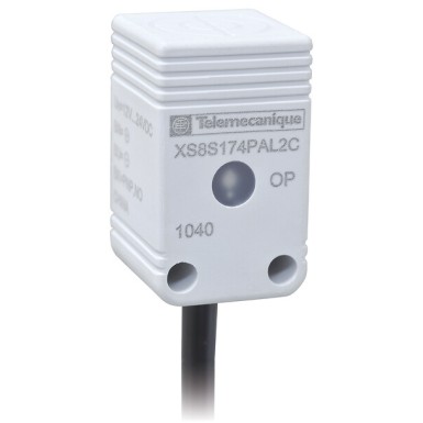 XS8S173NAL2C - Telemecanique - Inductive proximity sensors XS, little square 17x17mm, PBT, flush, Sn 5 mm, NPN, NO, cable 2 m